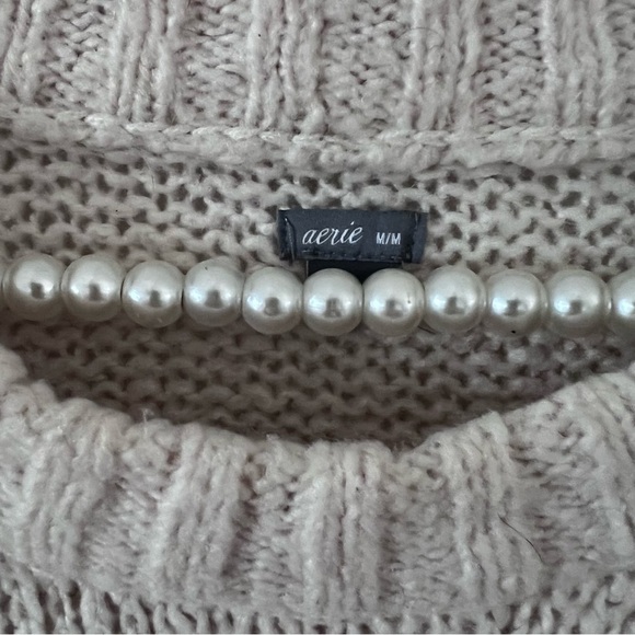 Aerie Wool/Alpaca Blend Oversized Slouchy Crewneck Sweater |Size Medium| - Picture 5 of 6